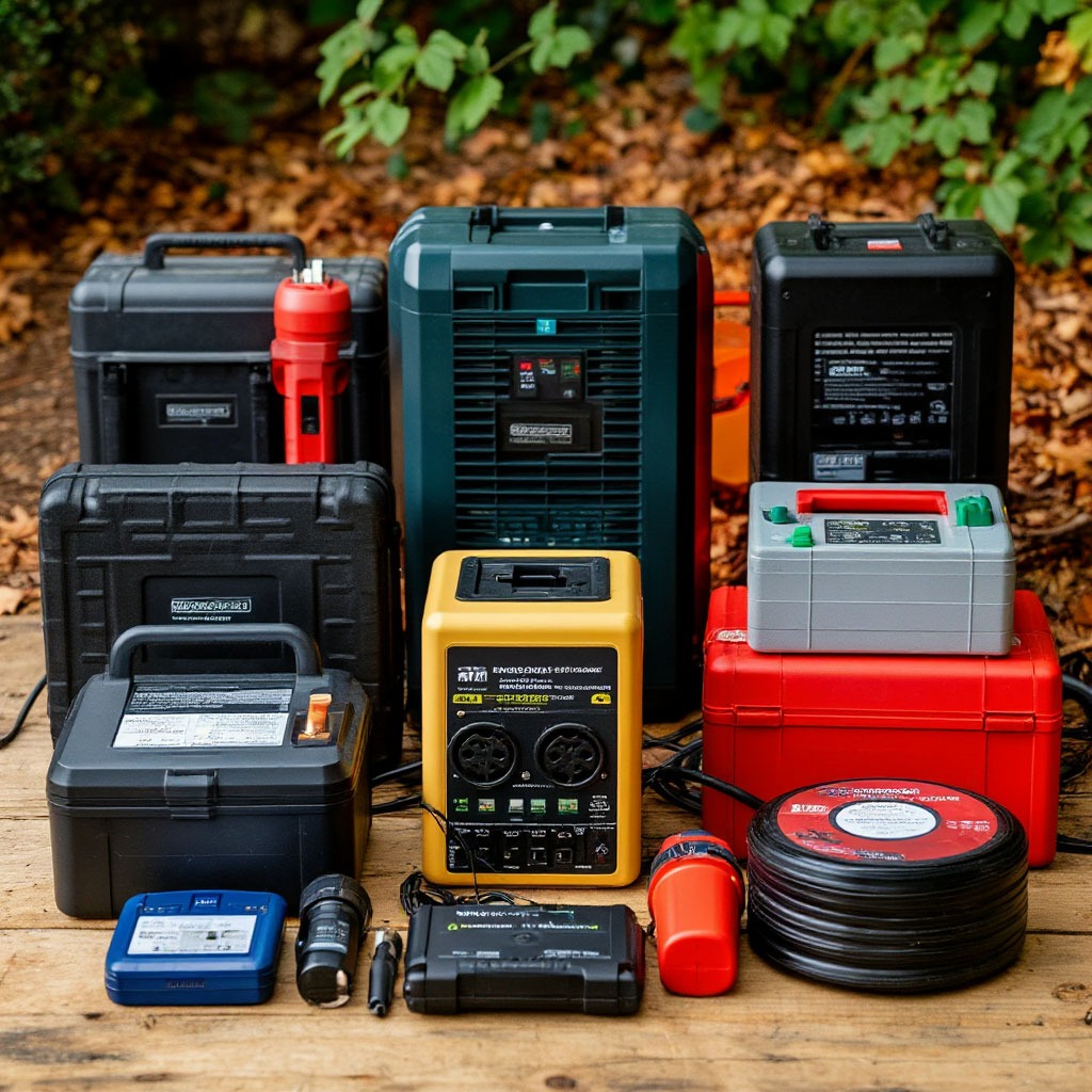 Emergency preparedness kit with power station